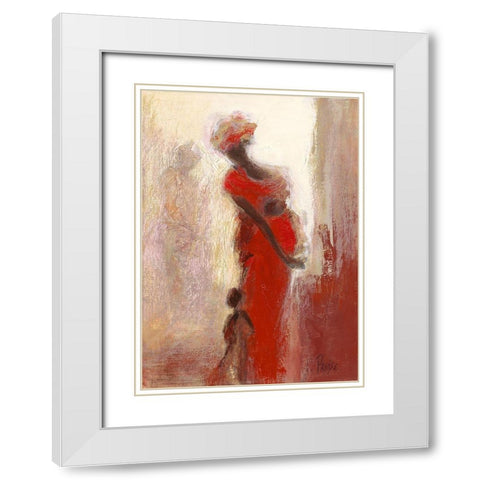 Silhouettes Africaines IV White Modern Wood Framed Art Print with Double Matting by Parise, Chantal