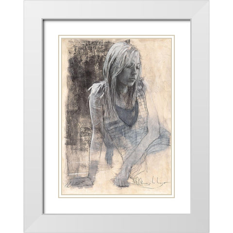 Caroline White Modern Wood Framed Art Print with Double Matting by Longo, Massimiliano