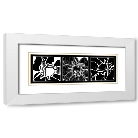 Web flower White Modern Wood Framed Art Print with Double Matting by Talva Design