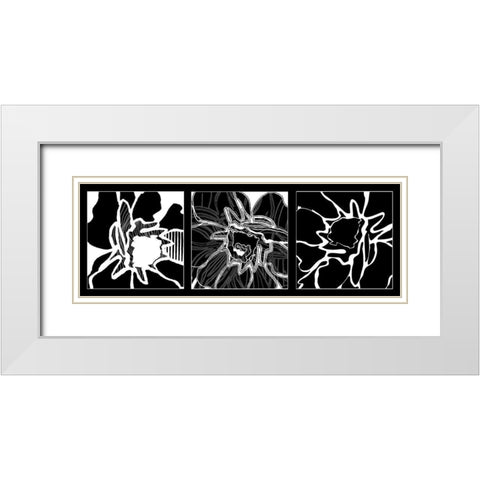 Web flower White Modern Wood Framed Art Print with Double Matting by Talva Design