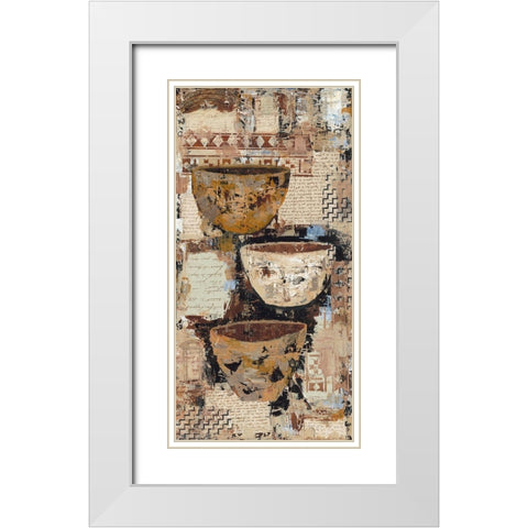 Old Pots II White Modern Wood Framed Art Print with Double Matting by Shaffer Johnson, Sandee