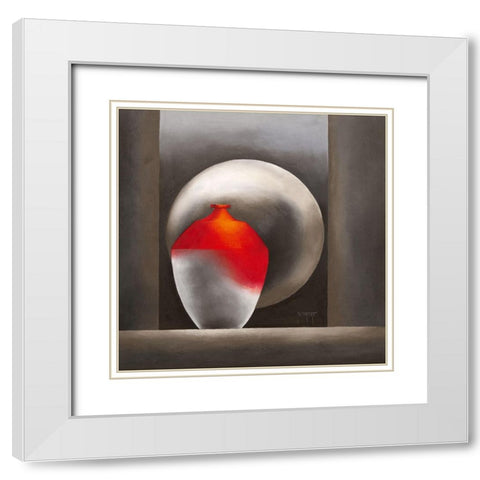 Chaleur White Modern Wood Framed Art Print with Double Matting by Triki, Bernadette