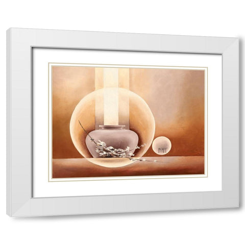 Tendresse White Modern Wood Framed Art Print with Double Matting by Triki, Bernadette