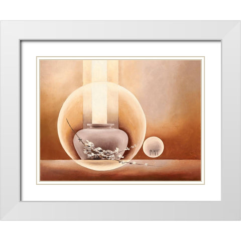Tendresse White Modern Wood Framed Art Print with Double Matting by Triki, Bernadette