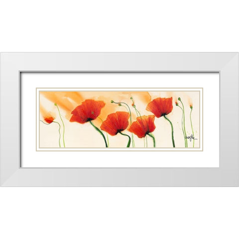 Fleur d Isa White Modern Wood Framed Art Print with Double Matting by Marthe