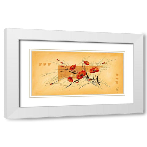 Tendresse fleurie III White Modern Wood Framed Art Print with Double Matting by Zacher-Finet, Isabelle