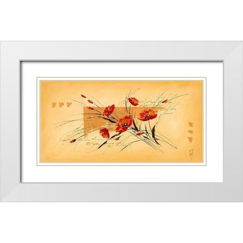 Tendresse fleurie III White Modern Wood Framed Art Print with Double Matting by Zacher-Finet, Isabelle