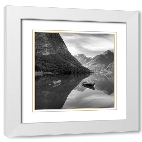 Symmetry White Modern Wood Framed Art Print with Double Matting by Duczynski, Maciej