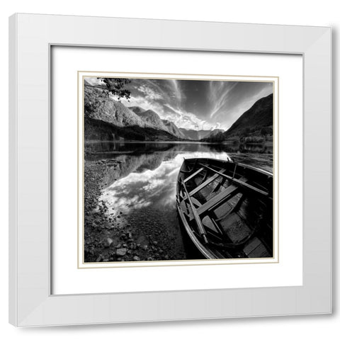 Rowing Boat White Modern Wood Framed Art Print with Double Matting by Duczynski, Maciej