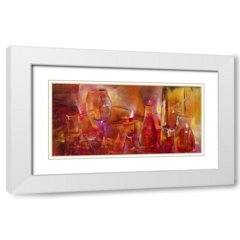 Party II White Modern Wood Framed Art Print with Double Matting by Schmucker, Annette
