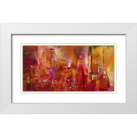 Party II White Modern Wood Framed Art Print with Double Matting by Schmucker, Annette