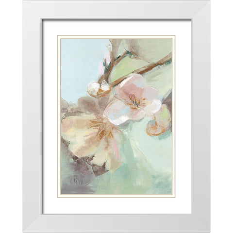 Fleurs Printanieres I White Modern Wood Framed Art Print with Double Matting by Parise, Chantal