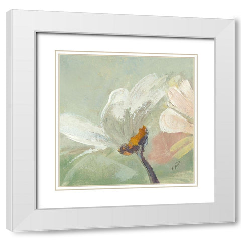 Paquerette II White Modern Wood Framed Art Print with Double Matting by Parise, Chantal