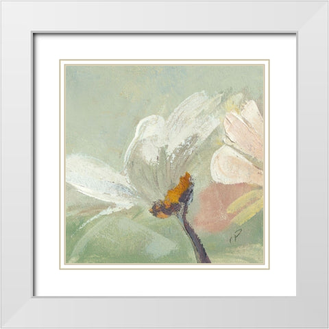 Paquerette II White Modern Wood Framed Art Print with Double Matting by Parise, Chantal