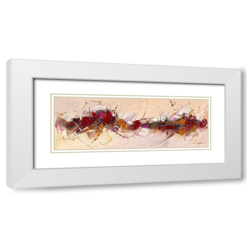 Effluves White Modern Wood Framed Art Print with Double Matting by Ball, Veronique