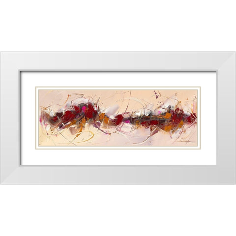 Effluves White Modern Wood Framed Art Print with Double Matting by Ball, Veronique