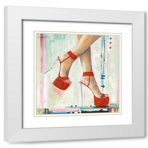 Marilyn s Shoes I White Modern Wood Framed Art Print with Double Matting by Cornee, Patrick