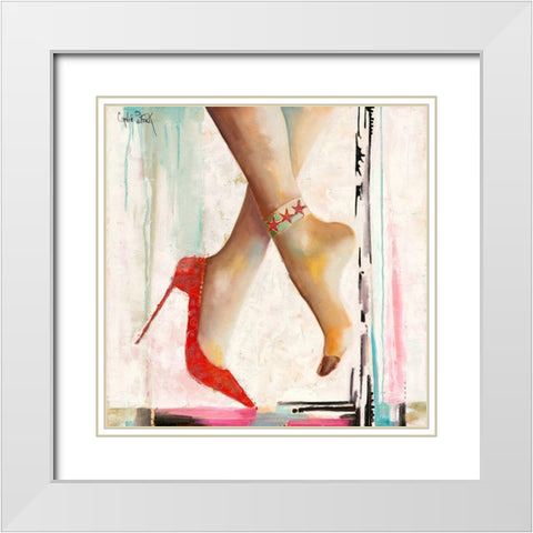 Marilyn s Shoes II White Modern Wood Framed Art Print with Double Matting by Cornee, Patrick