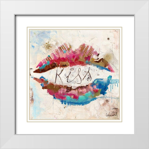 Kiss White Modern Wood Framed Art Print with Double Matting by Cornee, Patrick