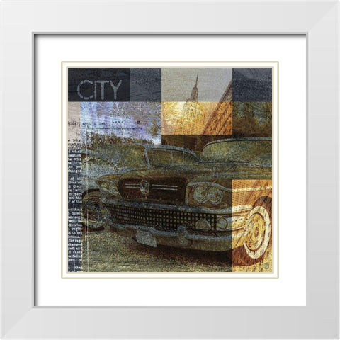 Urban II White Modern Wood Framed Art Print with Double Matting by Paput, Philippe