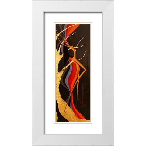 Plaisir subliminal II White Modern Wood Framed Art Print with Double Matting by Natacha L.