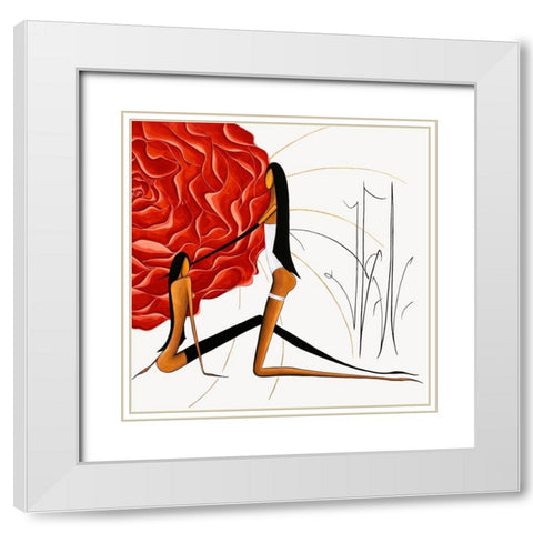 Eclosions de Charmes  II White Modern Wood Framed Art Print with Double Matting by Natacha L.