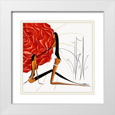 Eclosions de Charmes  II White Modern Wood Framed Art Print with Double Matting by Natacha L.