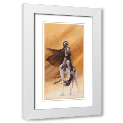 Sirocco White Modern Wood Framed Art Print with Double Matting by Cazal, Cedric