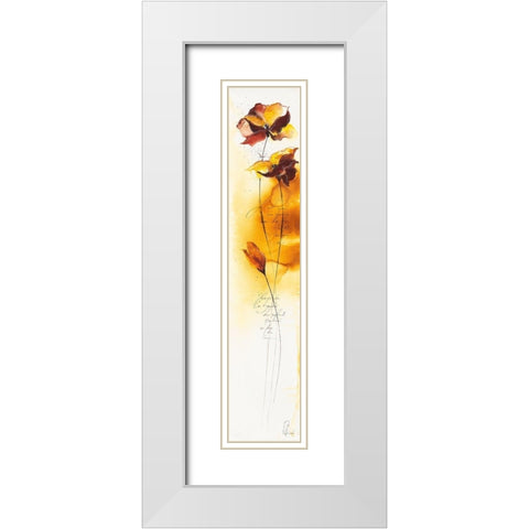 Fleurs d automne I White Modern Wood Framed Art Print with Double Matting by Zacher-Finet, Isabelle