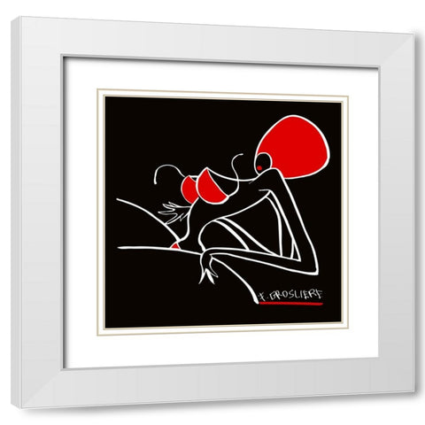 Explosion White Modern Wood Framed Art Print with Double Matting by F. Grosliere