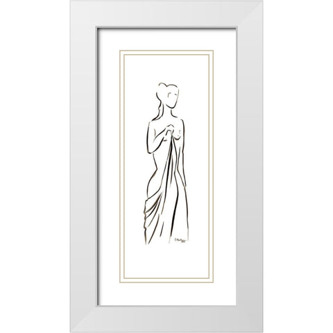 Aglae White Modern Wood Framed Art Print with Double Matting by Marteau, Frederique