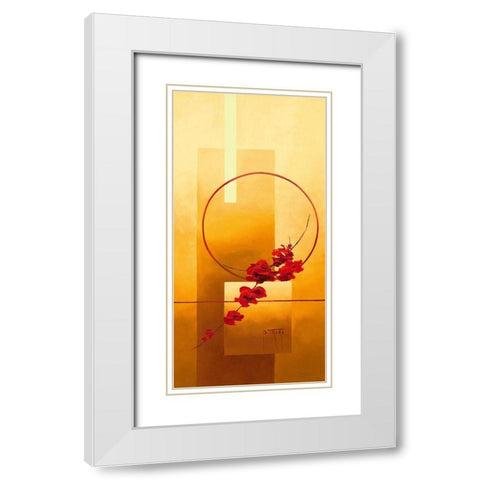 Offrande II White Modern Wood Framed Art Print with Double Matting by Triki, Bernadette