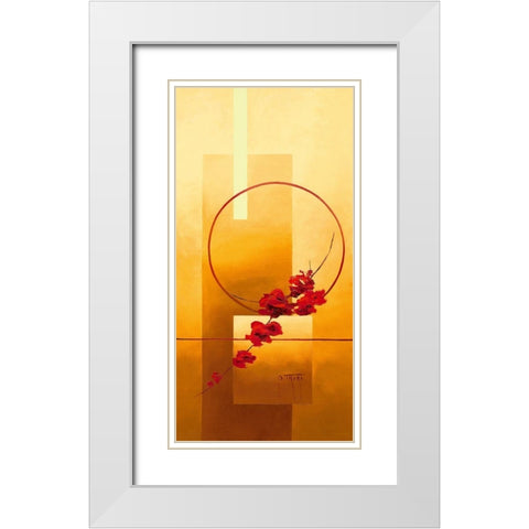Offrande II White Modern Wood Framed Art Print with Double Matting by Triki, Bernadette