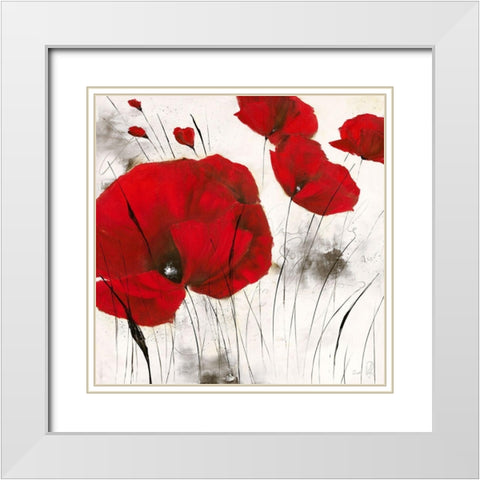 Pavot d hiver VI White Modern Wood Framed Art Print with Double Matting by Zacher-Finet, Isabelle