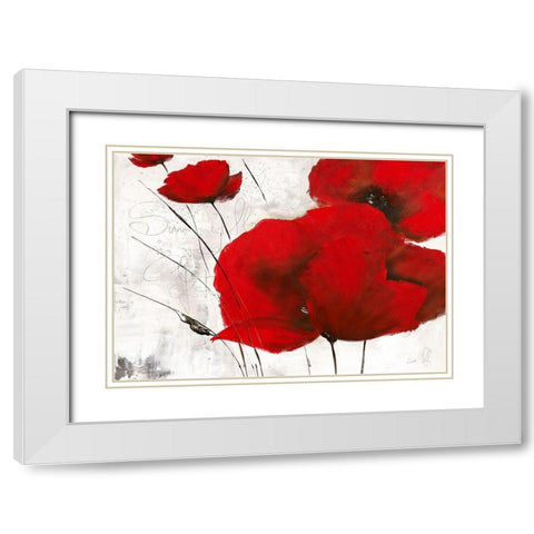 Pavot d hiver II White Modern Wood Framed Art Print with Double Matting by Zacher-Finet, Isabelle