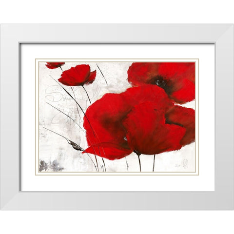 Pavot d hiver II White Modern Wood Framed Art Print with Double Matting by Zacher-Finet, Isabelle