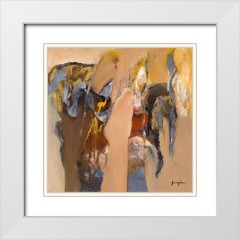 Variations abstraites XV White Modern Wood Framed Art Print with Double Matting by Magis, Pascal