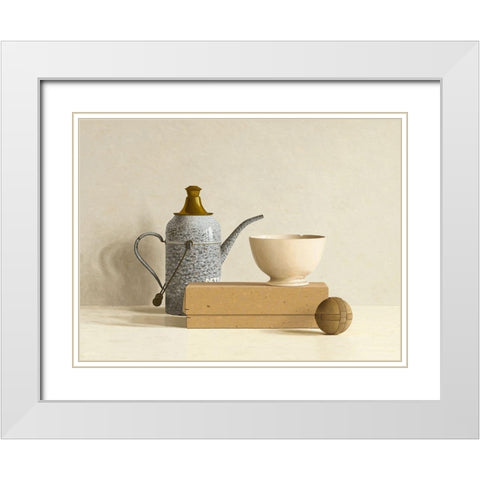 Chinese Puzzle White Modern Wood Framed Art Print with Double Matting by de Bont, Willem