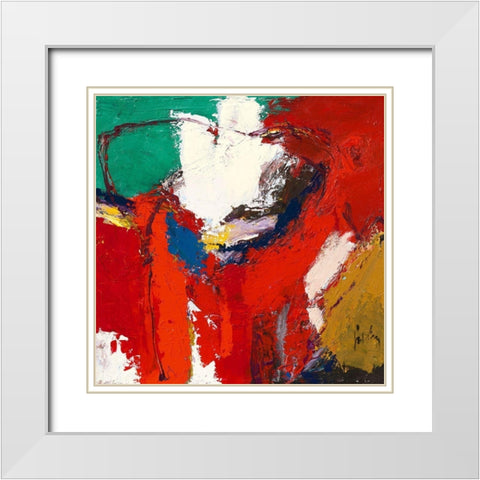 Caldera White Modern Wood Framed Art Print with Double Matting by van den Berg, Jos