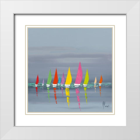 Regate White Modern Wood Framed Art Print with Double Matting by Flanet, Frederic