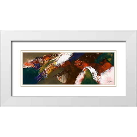 Terre brulee II White Modern Wood Framed Art Print with Double Matting by Magis, Pascal