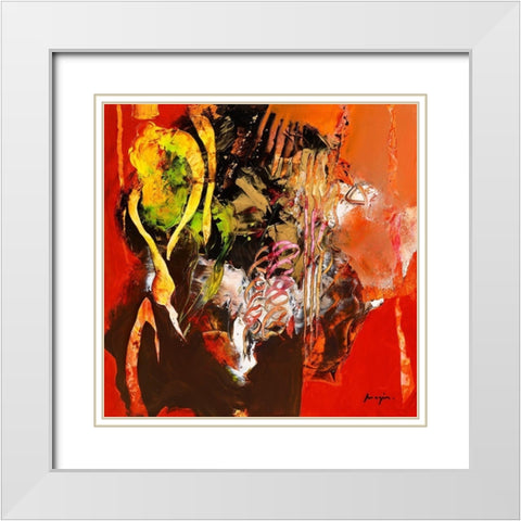 Variations abstraites XI White Modern Wood Framed Art Print with Double Matting by Magis, Pascal