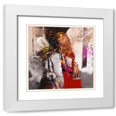 Variations abstraites XII White Modern Wood Framed Art Print with Double Matting by Magis, Pascal