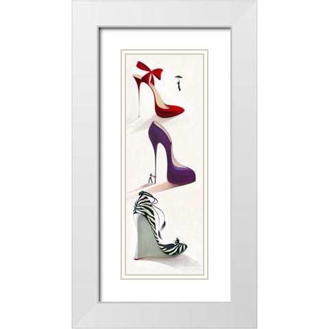 Highheels IV White Modern Wood Framed Art Print with Double Matting by Panasenko, Inna