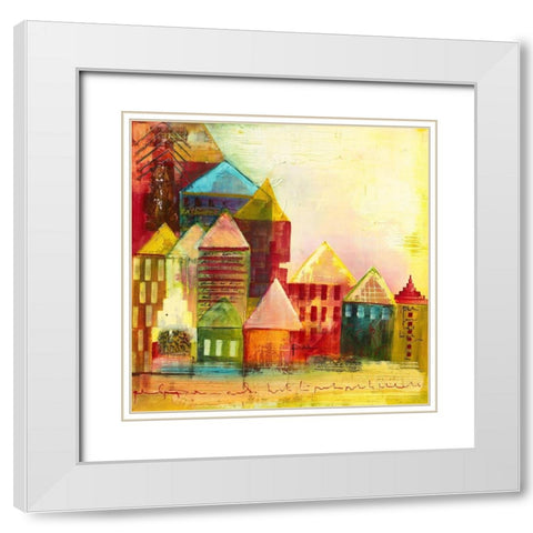 Corazon VII White Modern Wood Framed Art Print with Double Matting by Leys, Gemma