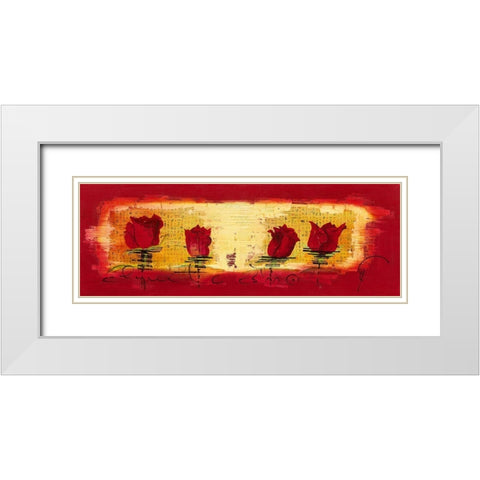 Aqui te amo IV White Modern Wood Framed Art Print with Double Matting by Leys, Gemma