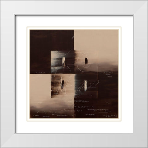 Sens et non sens I White Modern Wood Framed Art Print with Double Matting by Becam, Carole