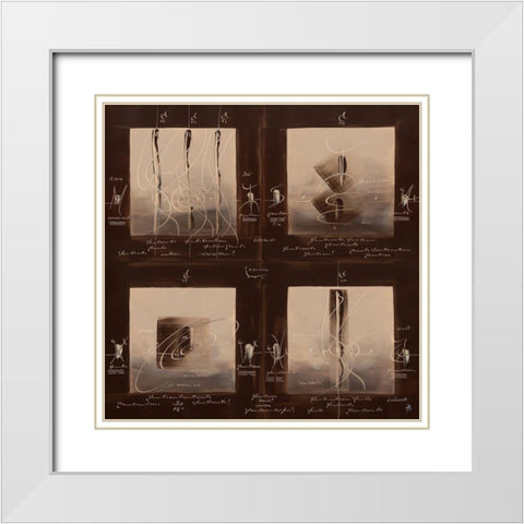 Sens et non sens V White Modern Wood Framed Art Print with Double Matting by Becam, Carole