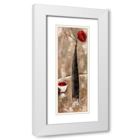 Zen attitude II White Modern Wood Framed Art Print with Double Matting by Mansart, Veronique