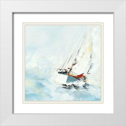 Force 7 White Modern Wood Framed Art Print with Double Matting by de Courcy, Gerard